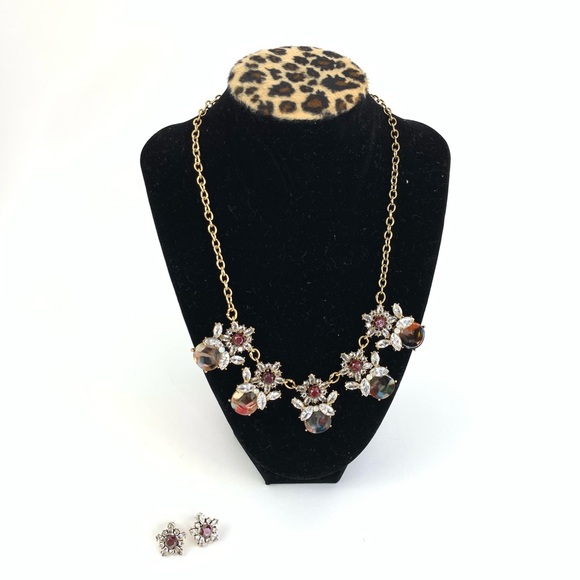 CUBIC ZIRCONIA NECKLACE AND EARRING - Picture 1 of 3